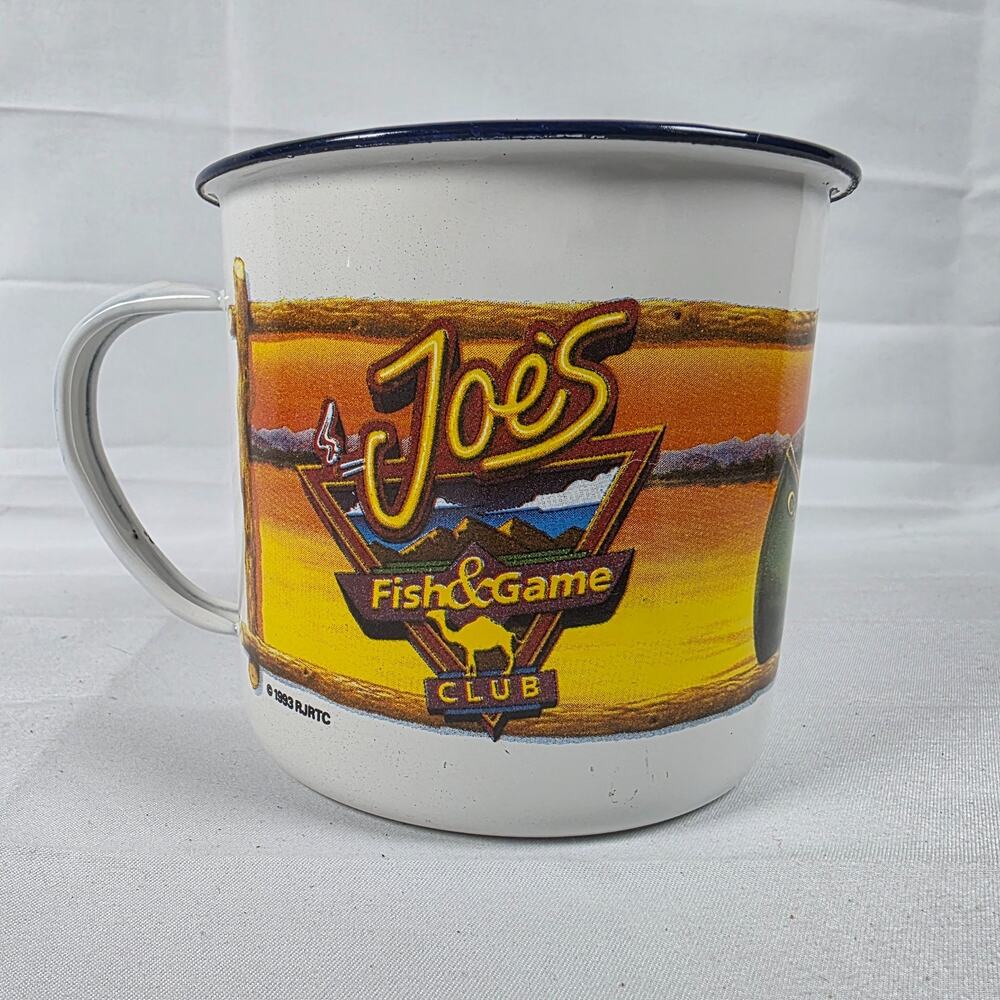 Vintage Camel 1993 Joe's Fish & Game Club Metal Mug 1993 Cigarette Tin